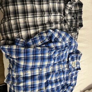 Thorogood Men's Plaid Button-Down Shirt - Black and Blue